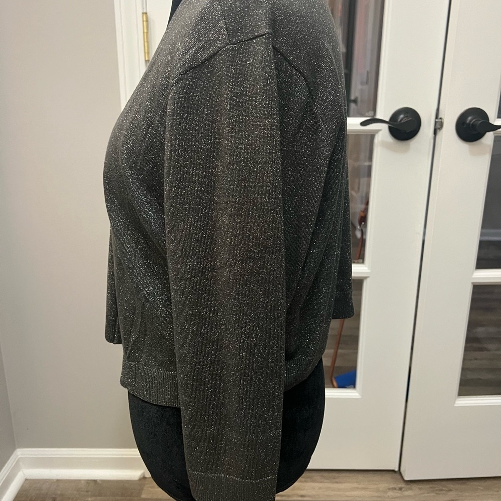 torrid size 2 Shimmery Charcoal Open-Front Cardigan NWT - Picture 3 of 7
